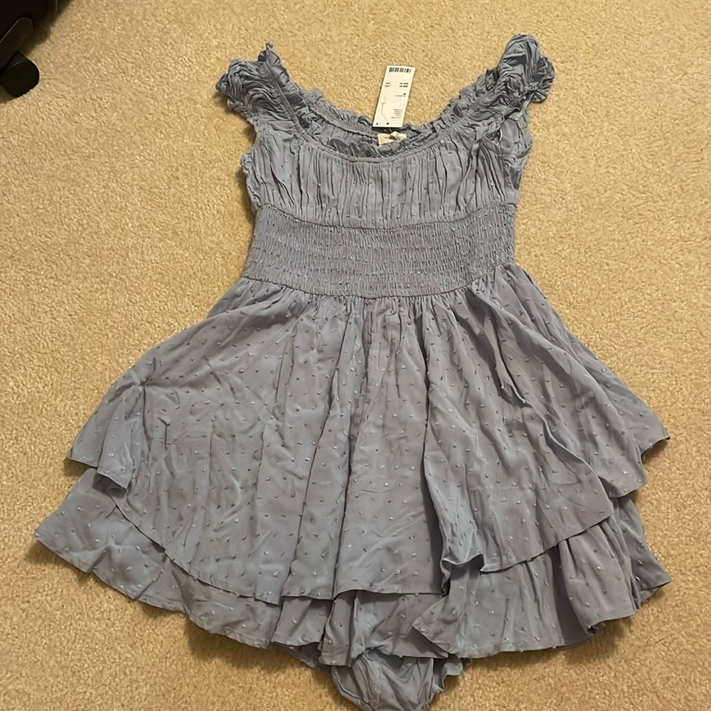 Urban Outfitters Rosie Smocked Tiered Ruffle Romper